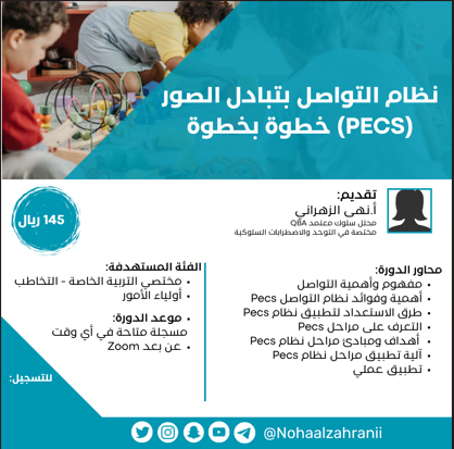 تدريب الأطفال غير الناطقين على التواصل باستخدام الصور (PECS)